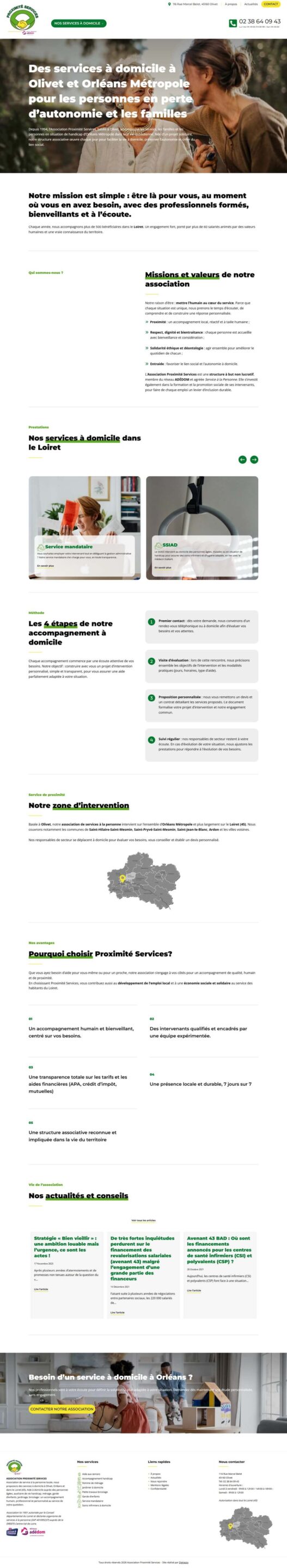 Site internet pour l'association Proximité Services