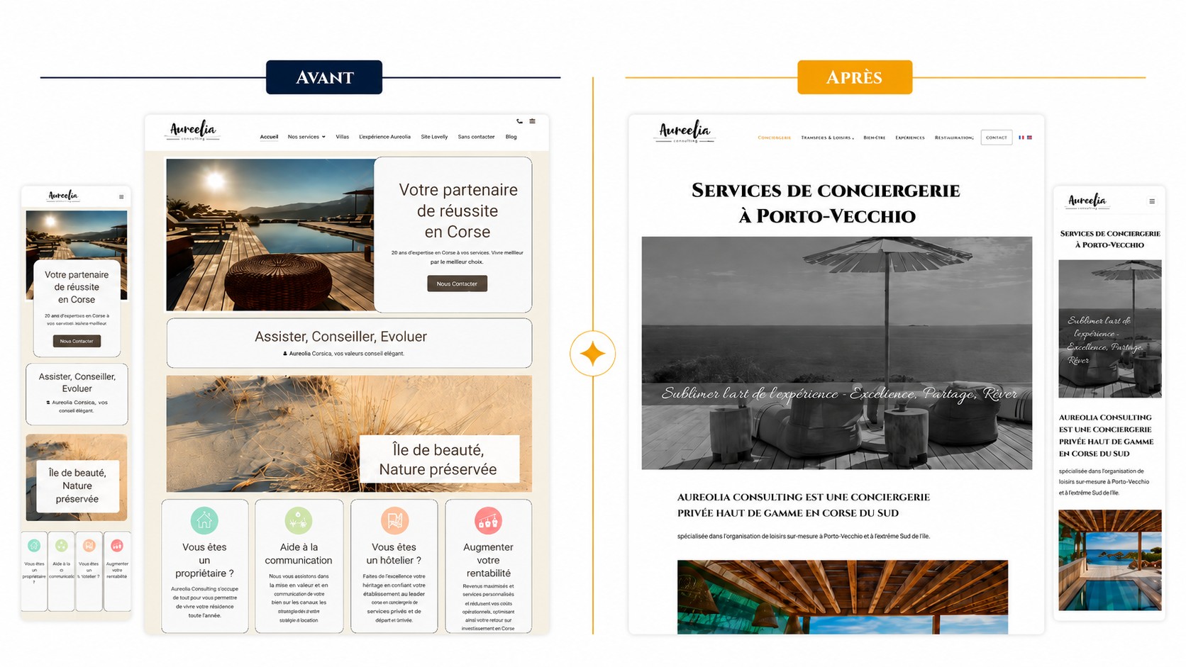 Refonte de site internet haut de gamme : avant/après