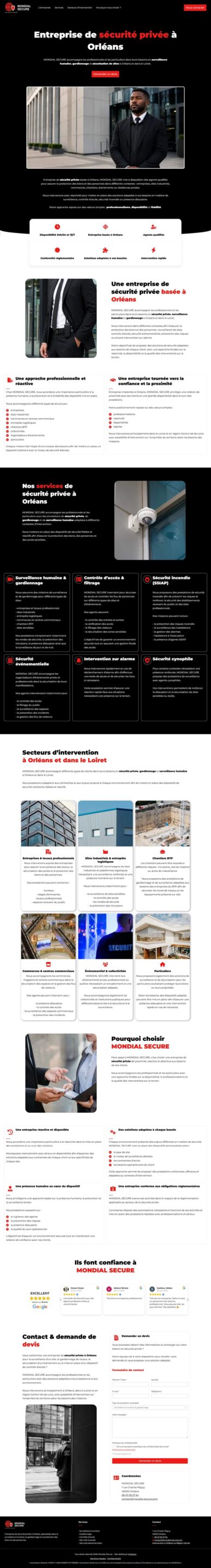Création de site internet pour entreprise de sécurité Création de site internet pour entreprise de sécurité